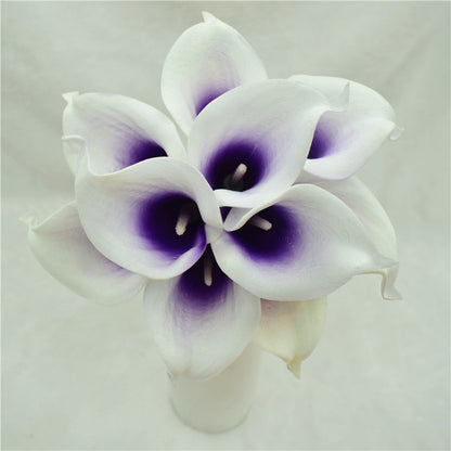 Skorter | 10 marine blue Calla lily PU Real Touch flowers wedding decoration bouquets table decoration artificial flowers home decor