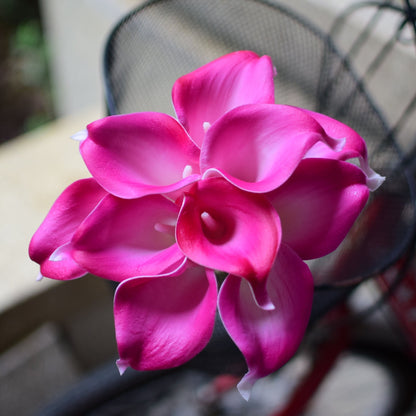 Skorter | 10 marine blue Calla lily PU Real Touch flowers wedding decoration bouquets table decoration artificial flowers home decor