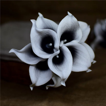Skorter | 10 marine blue Calla lily PU Real Touch flowers wedding decoration bouquets table decoration artificial flowers home decor