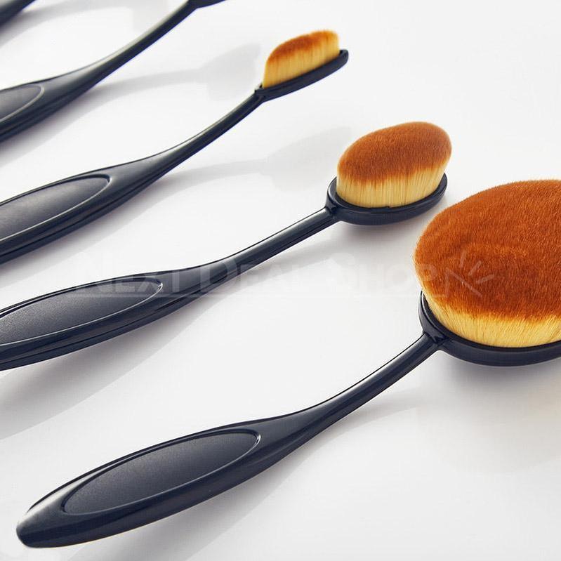 Skorter | 10 Pcs Professional Oval Makeup Brush Set - Designed for Your Curved Face