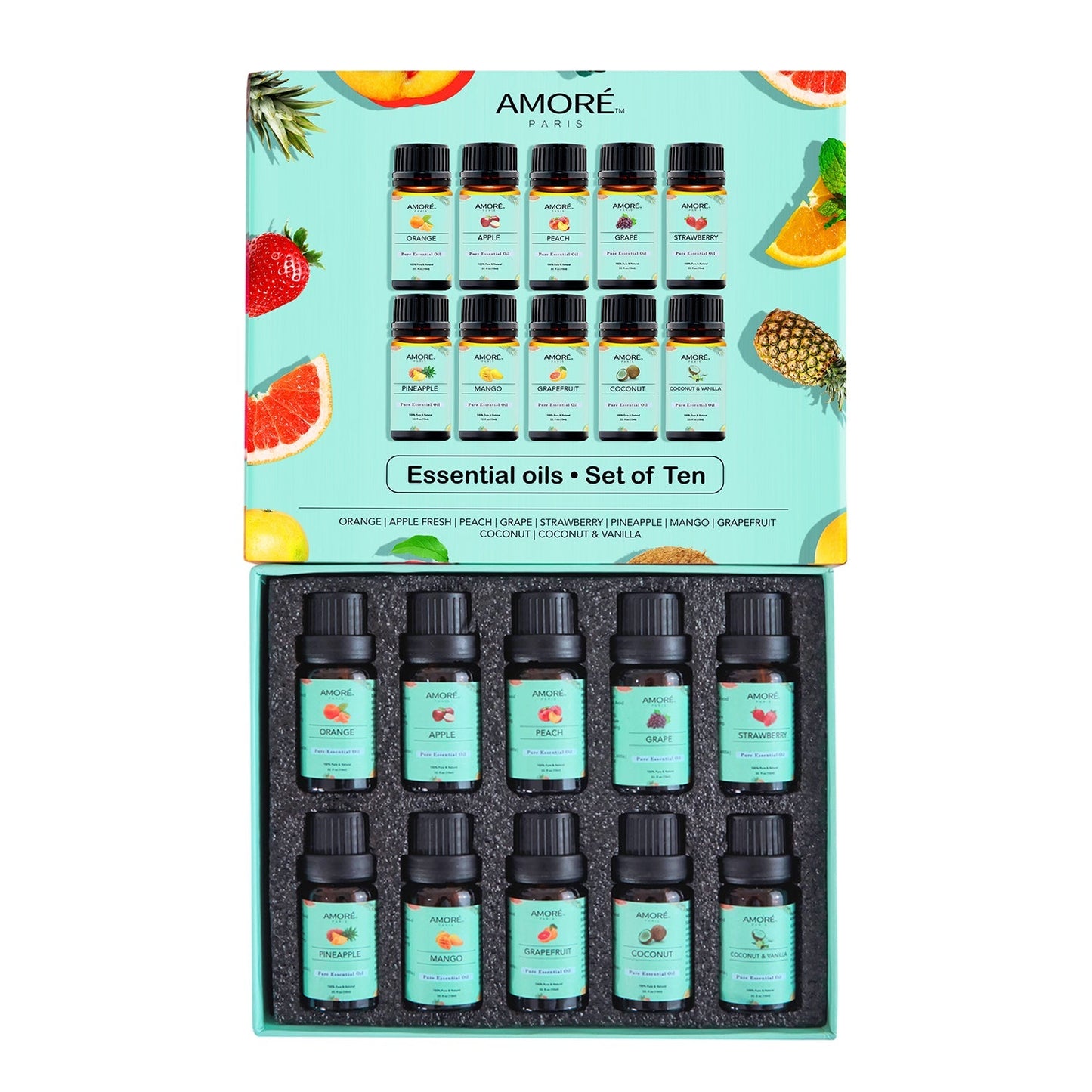 Skorter | 10-Pack: Fruity Scent Premium Aromatherapy Diffuser Oils Set For Candle & Soap Making
