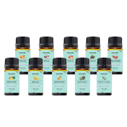 Skorter | 10-Pack: Fruity Scent Premium Aromatherapy Diffuser Oils Set For Candle & Soap Making