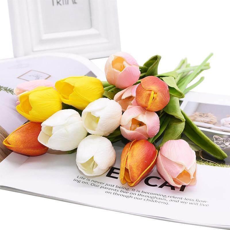 Skorter | 10-piece Faux-Tulip Artificial Flowers