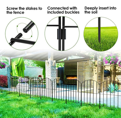 Skorter | 10 pieces: Decorative garden fence stainless steel wire curved fence