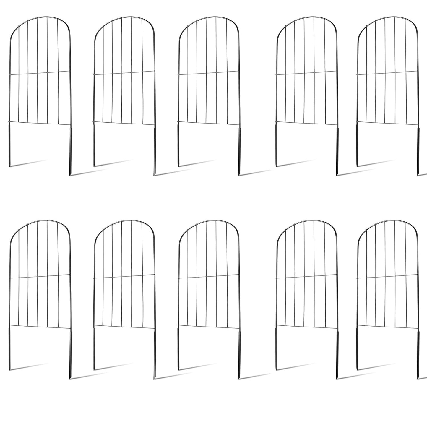 Skorter | 10 pieces: Decorative garden fence stainless steel wire curved fence