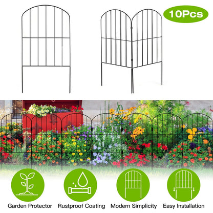 Skorter | 10 pieces: Decorative garden fence stainless steel wire curved fence