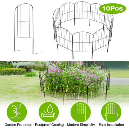 Skorter | 10 pieces: Decorative garden fence stainless steel wire curved fence