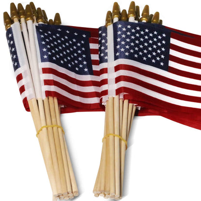 Skorter | 100-Pack: USA 4x6 in wooden stick flag