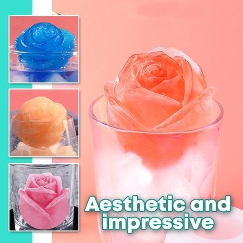 skorter | 3d Silicone Rose Shape Ice Cube Tray
