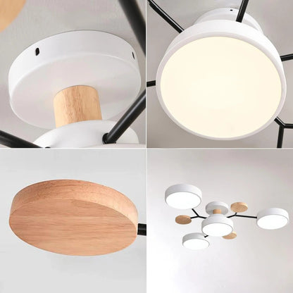 Skorter | Contemporary Round Iron LED Chandelier | Energy-Efficient. Stylish Lighting for Living Rooms. Dining Areas & Entryways