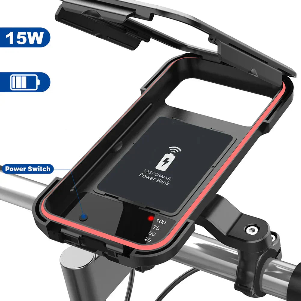 Skorter | 15W Power Bank Waterproof Bike Handlebar Phone Mount
