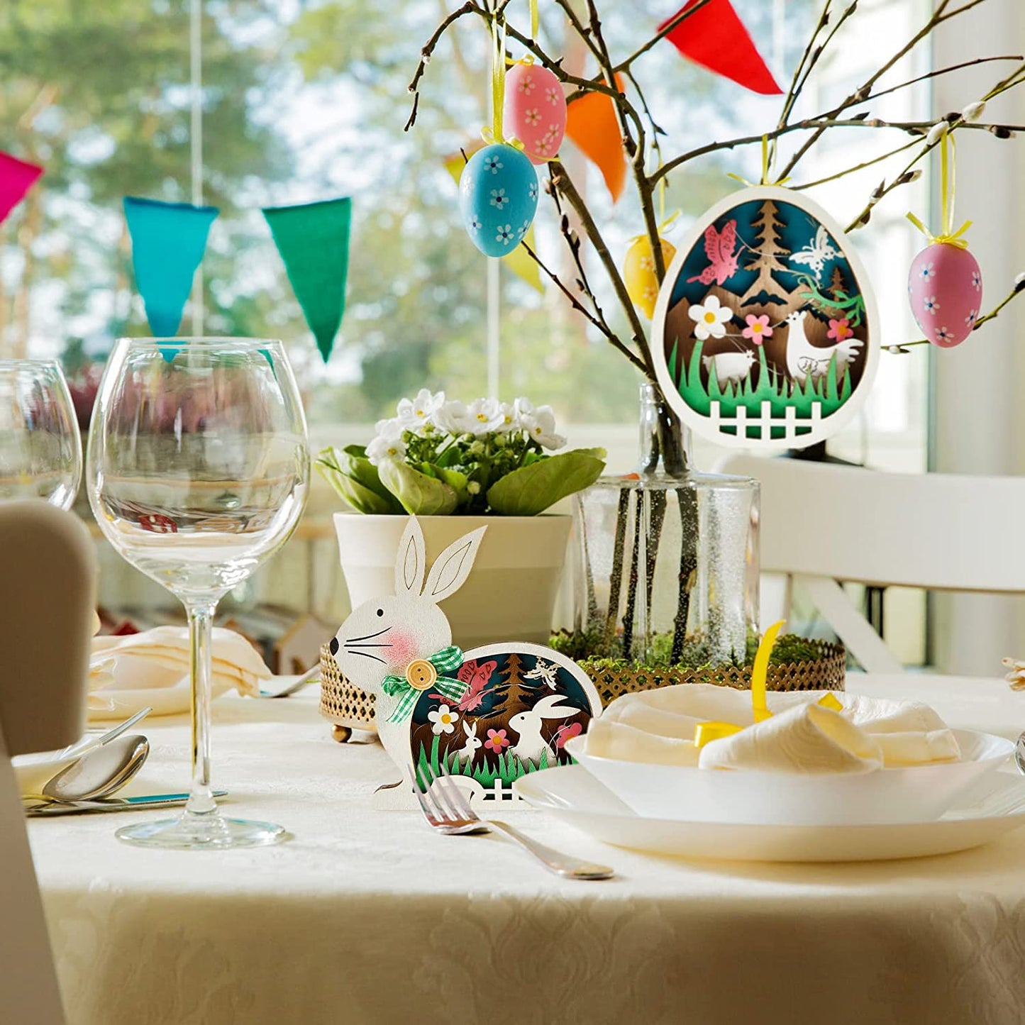 skorter | Wooden Easter Decoration with LED Light