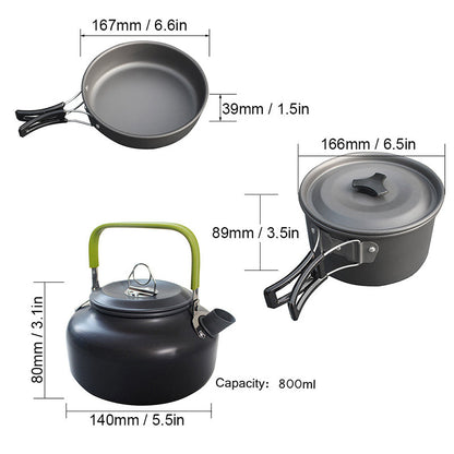 Skorter | Camping Cooking Ware Stainless Steel Cookware Pots Set and Pans