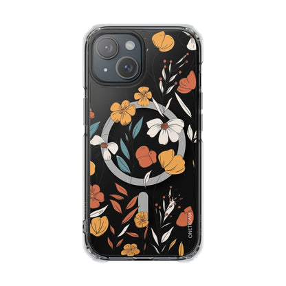 Skorter | Floral Pattern Magnetic Clear Case for iPhone Series