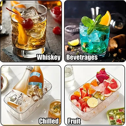 Skorter | 101oz. Ice Cube Tray Set - 64 pcs Silicone Ice Cube Tray with Lid & Box