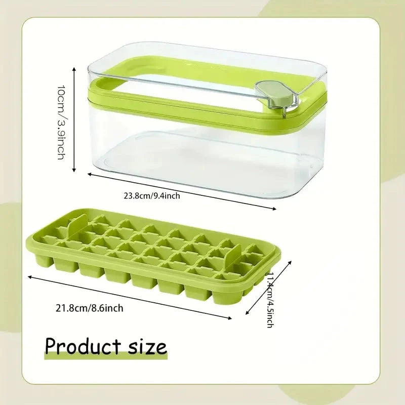 Skorter | 101oz. Ice Cube Tray Set - 64 pcs Silicone Ice Cube Tray with Lid & Box