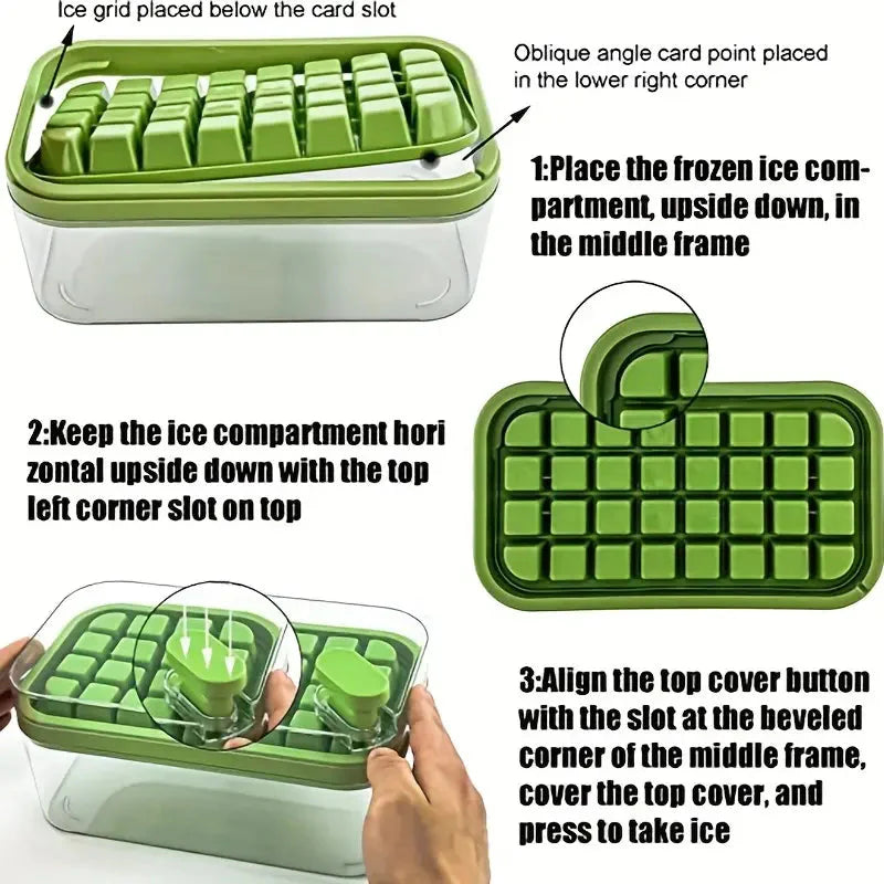Skorter | 101oz. Ice Cube Tray Set - 64 pcs Silicone Ice Cube Tray with Lid & Box