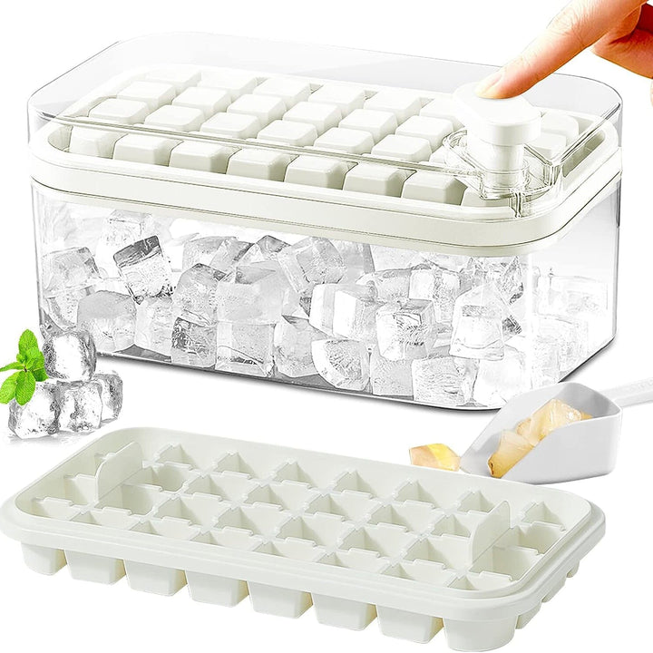 Skorter | 101oz. Ice Cube Tray Set - 64 pcs Silicone Ice Cube Tray with Lid & Box