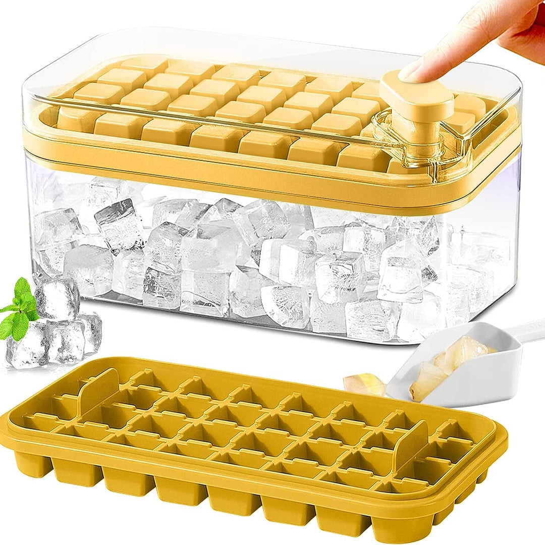 Skorter | 101oz. Ice Cube Tray Set - 64 pcs Silicone Ice Cube Tray with Lid & Box