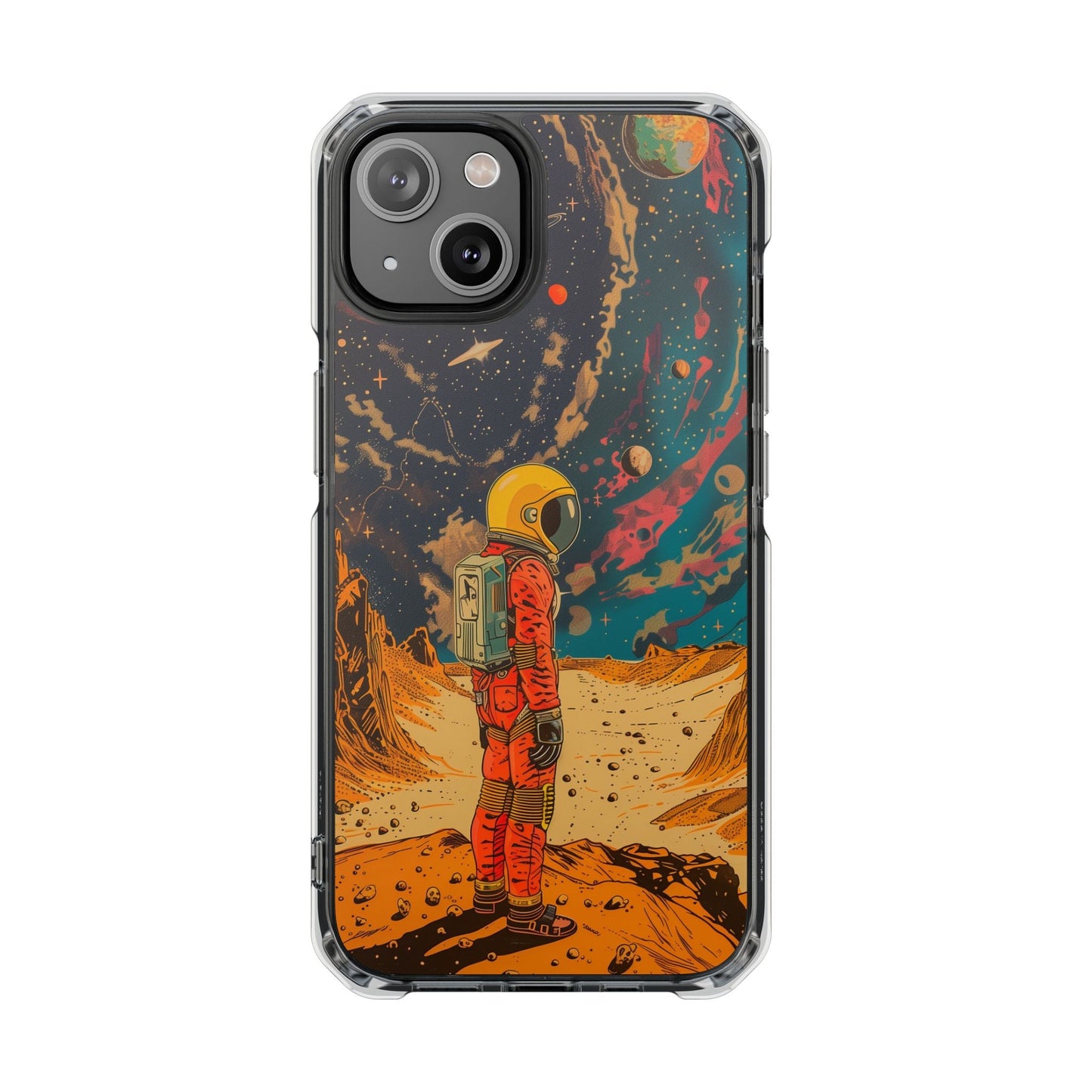 Skorter | Astronaut on Planet X Magnetic Clear Case for iPhone Series