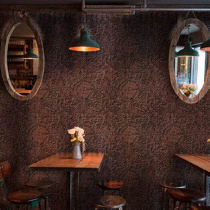Skorter | 3D -print Metallic wallpaper for industrial restaurants, 33 'by 20.5 "