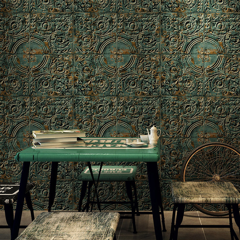 Skorter | 3D -print Metallic wallpaper for industrial restaurants, 33 'by 20.5 "
