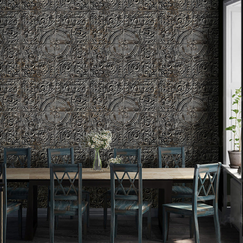 Skorter | 3D -print Metallic wallpaper for industrial restaurants, 33 'by 20.5 "