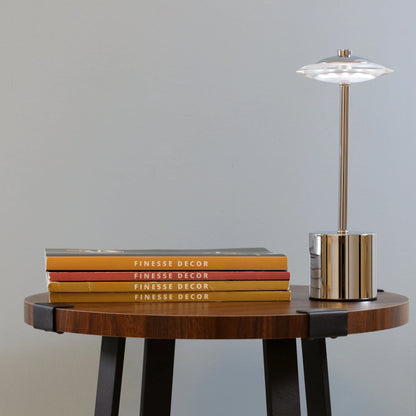 Skorter | Glow Spaceship Rechargeable Table Lamp // Chrome