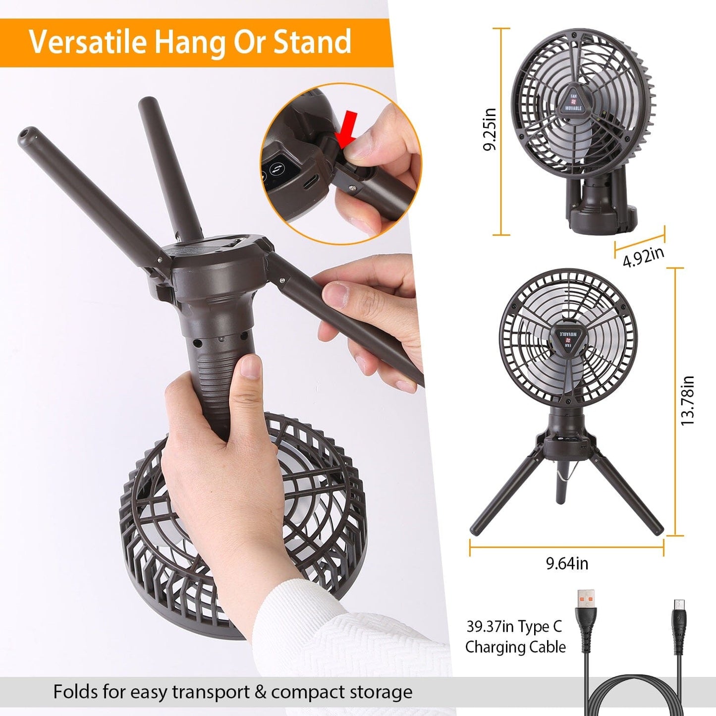 Skorter | 10400 mAh Portable Camping Fan