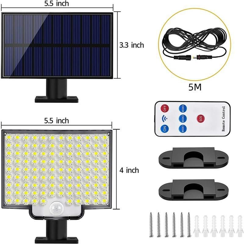 106LED Outdoor Solar Light With Motion Sensor Light With Remote Control - SKØRTER