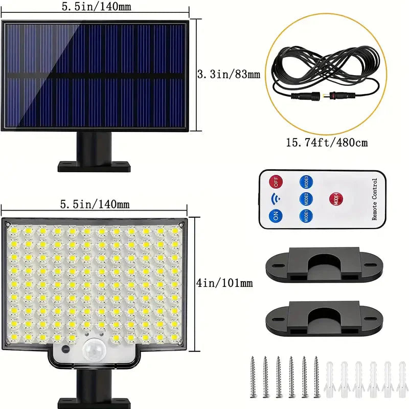 Skorter | 106LED Super Bright Motion Sensor Solar Powered LED Garden Wall Light