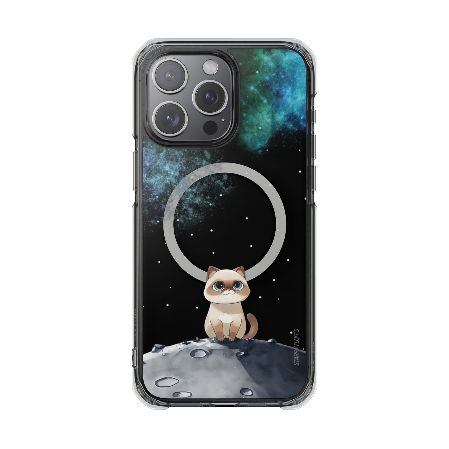 Skorter | Fluff's - Nebula the Siamese in Space Magnetic Clear Case for iPhone Series