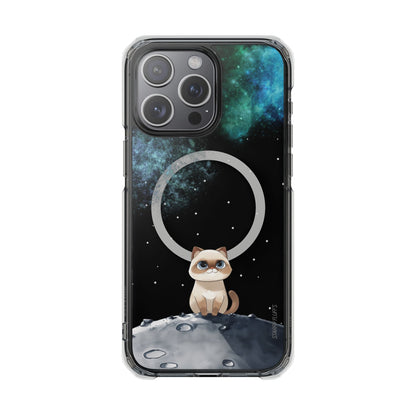 Skorter | Fluff's - Nebula the Siamese in Space Magnetic Clear Case for iPhone Series