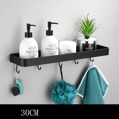 Skorter | Black bathroom shelf made of space aluminum for wall mounting