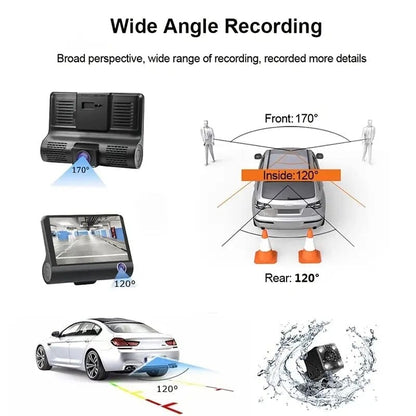Skorter | 1080P 3-camera recorder Dash Cam with night vision