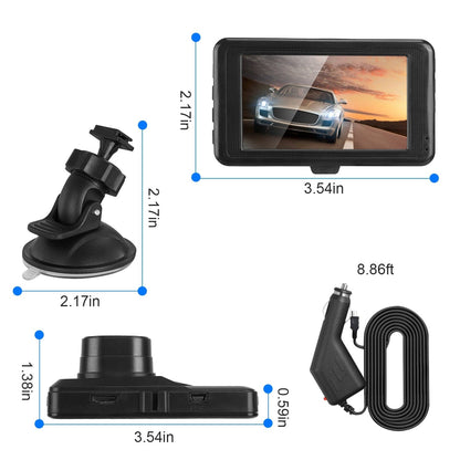 Skorter | 1080P Car DVR 3" Camera Dash Cam with 100° Angle Loop Recording Motion Detection