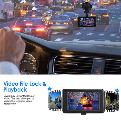 Skorter | 1080P Car DVR 3" Camera Dash Cam with 100° Angle Loop Recording Motion Detection