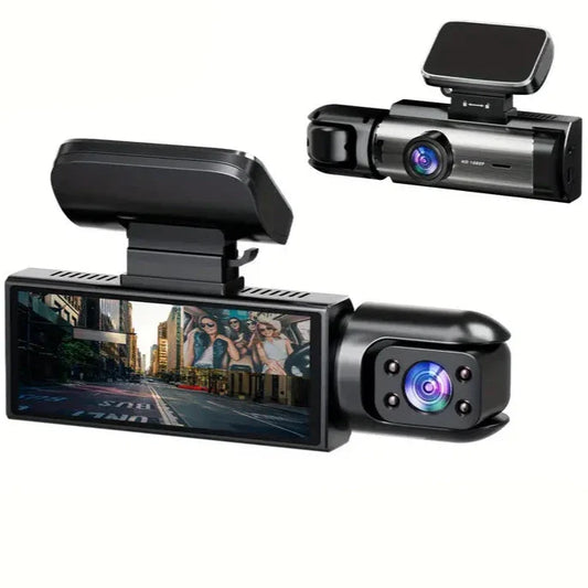 Skorter | 1080P High-Resolution Dual Camera Dash Cam for Cars 3.16 Inch IPS Screen GPS and Filtration Warning