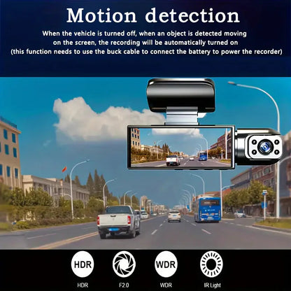 Skorter | 1080P High-Definition Dual Camera Dash Cam for Cars 3.16 Inch IPS Screen GPS and File Change Alert