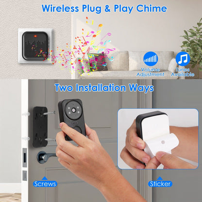Skorter | 1080P WiFi Security Doorbell Camera 2 Way Audio Free Cloud Storage