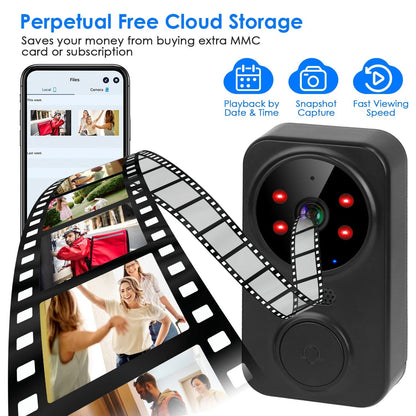 Skorter | 1080P WiFi Security Doorbell Camera 2 Way Audio Free Cloud Storage