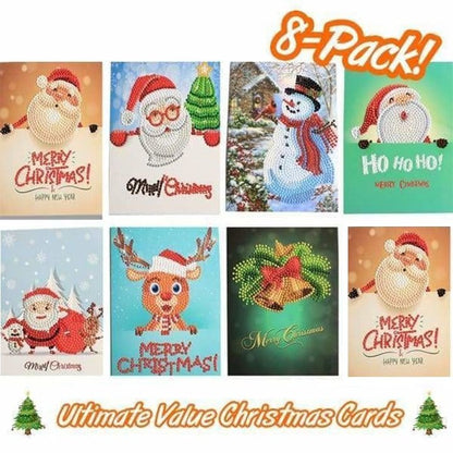 Skorter | 5D Diamond Painting Christmas Cards New Arrival (8 Pack)