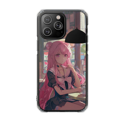 Skorter | Cafe Chilling Anime Girl Magnetic Case for iPhone
