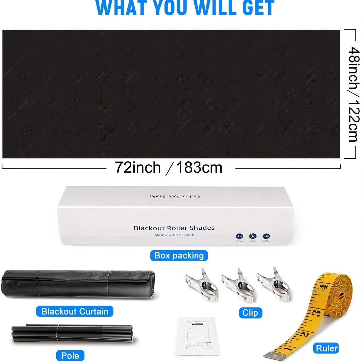 Skorter | Darkening Roller Blinds - Portable Thermal Insulated Curtains for Bedroom and Travel