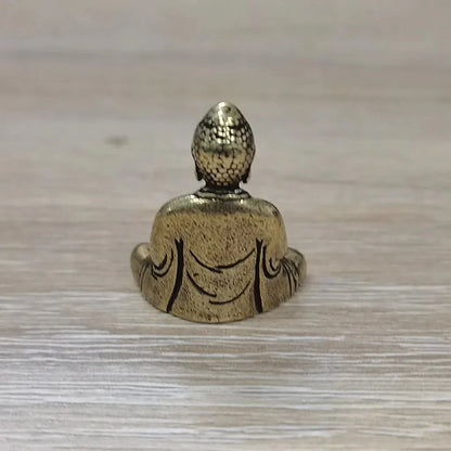 Skorter | 10 piece Miniature Brass Sitting Buddha Statue Figure for Travel Buddhism Worship Home Office Desk Decoration