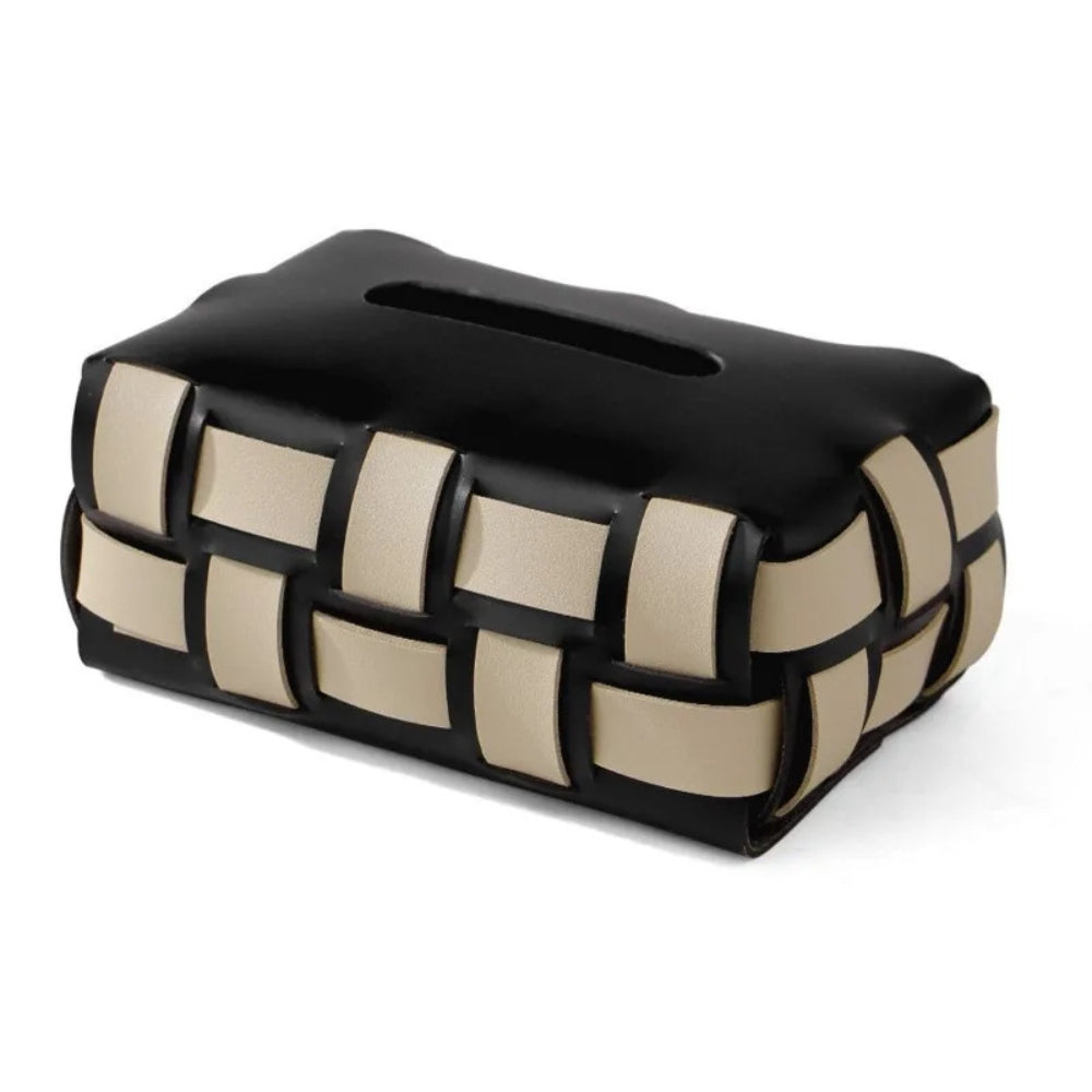 Skorter | Braided Vegan Leather Tissue Holder