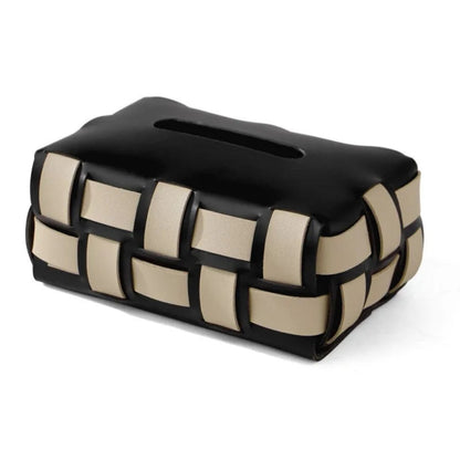 Skorter | Braided Vegan Leather Tissue Holder