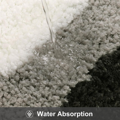 Skorter | Black Gradient Bath Mats, Carpet for Bathrooms, Cute Non-Slip Irregular Carpet for Shower Room