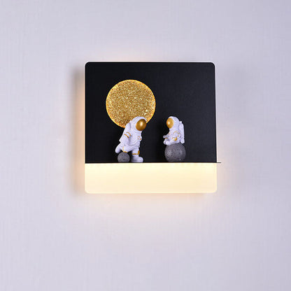 Skorter | Contemporary Creative Iron Resin Round Astronaut LED Wall Light Lamp for Bedroom