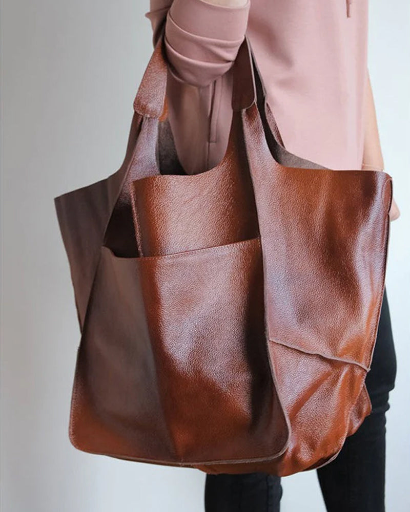 Skorter | Chic & Sustainable Leather Bag with Large Capacity - Elegant, Versatile Women's Handbag